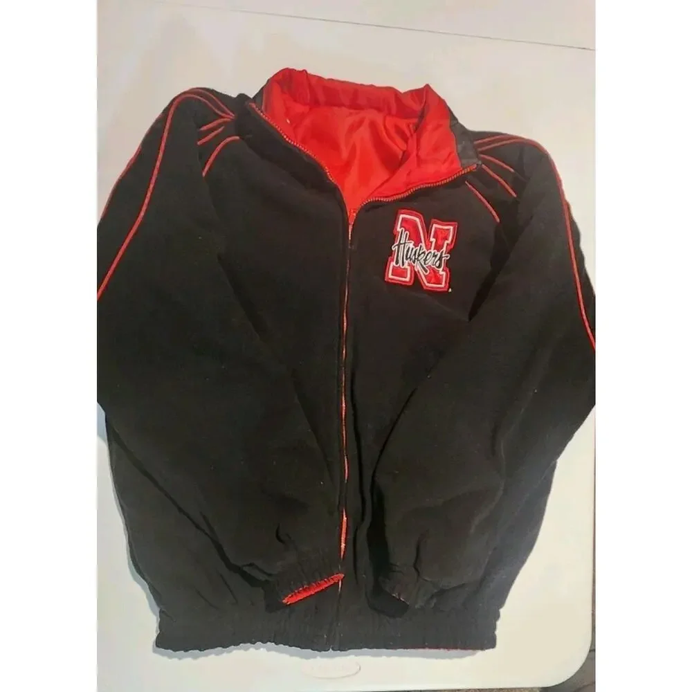 Vintage Nebraska Huskers Jacket Reversible Coat G-III Global Men’s MEDIUM